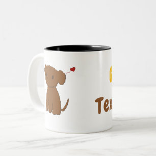 Personalisierter Golden Doodle Hund Zweifarbige Tasse