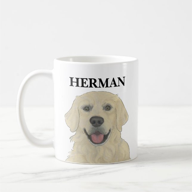 Personalisierter Golden Retriever Dog Kaffeetasse (Links)