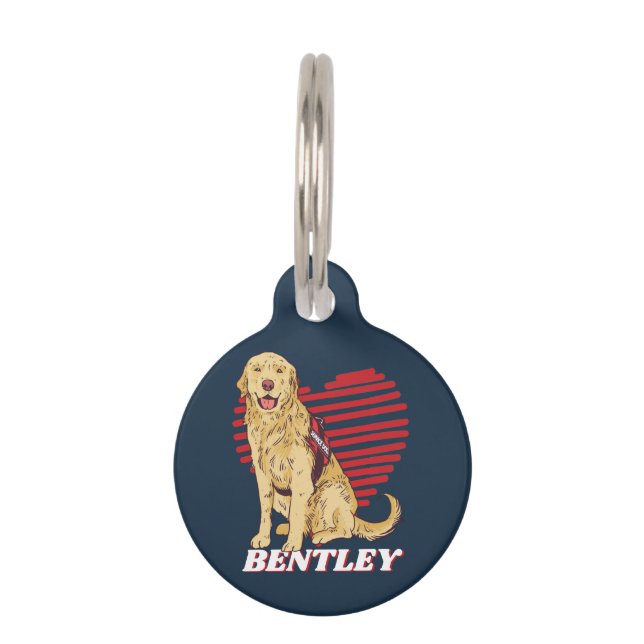 Personalisierter Golden Retriever Dog Lover Custom Haustiermarke (Vorderseite)