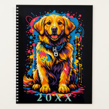 Personalisierter Golden Retriever Farbsplash-Plane