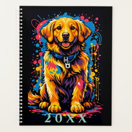 Personalisierter Golden Retriever Farbsplash-Plane Planer