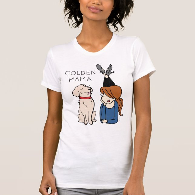 Personalisierter Golden Retriever Mama T - Shirt (Vorderseite)