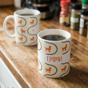 Personalisierter Golden Retriever Name Pastell-Tas Kaffeetasse