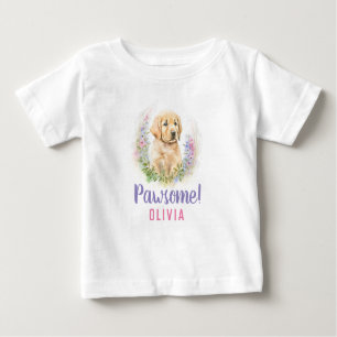Personalisierter Golden Retriever Welpenhund Baby T-shirt