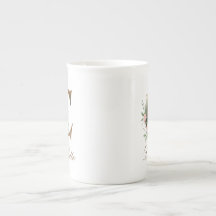 Personalisierter goldener Blumenmonogramm-Initiale