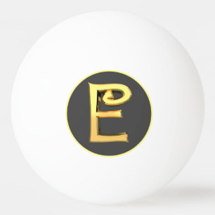 Personalisierter Goldener Buchstabe E Tischtennisball