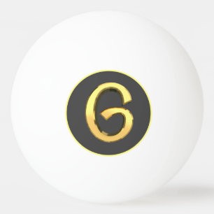 Personalisierter Goldener Buchstabe G Tischtennisball