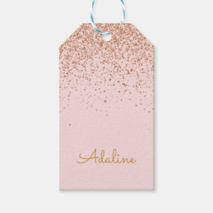 Personalisierter goldener Glitter-Monogramm-Name Geschenkanhänger