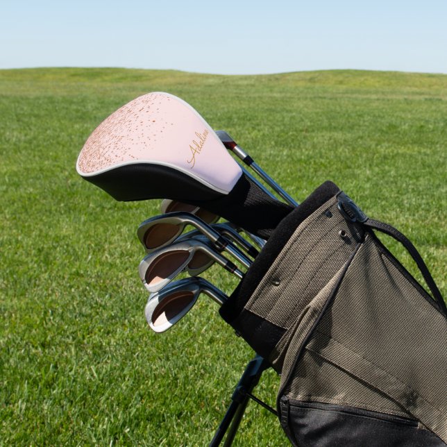 Personalisierter goldener Glitter-Monogramm-Name Golf Headcover (In SItu)