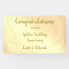 Personalisierter Goldener Hochzeitstag Banner