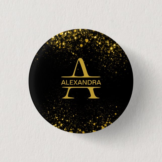 Personalisierter Goldener Monogramm Buchstabe A Button (Vorderseite)