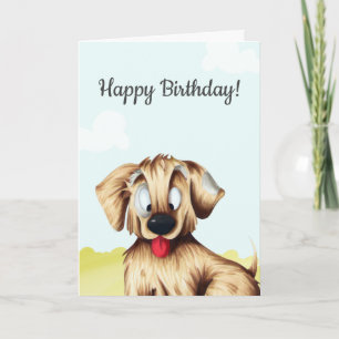 Personalisierter Goldener Retriever Cartoon Geburt Karte