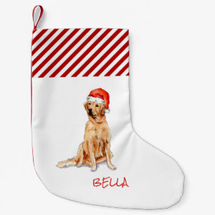 Personalisierter Goldener Retriever mit Weihnachts Kleiner Weihnachtsstrumpf