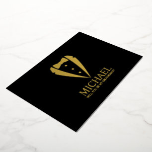 Personalisierter goldener Smoking-Anzug für den An Folieneinladung