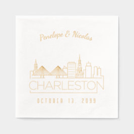 Personalisierter Goldfilm Charleston Wedding Napki Servietten Mit Folie