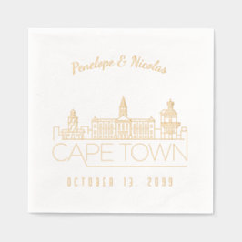Personalisierter Goldfilm Kapstadt Hochzeit Napkin Servietten Mit Folie