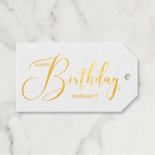Personalisierter Goldfoil zum Geburtstag Geschenkanhänger