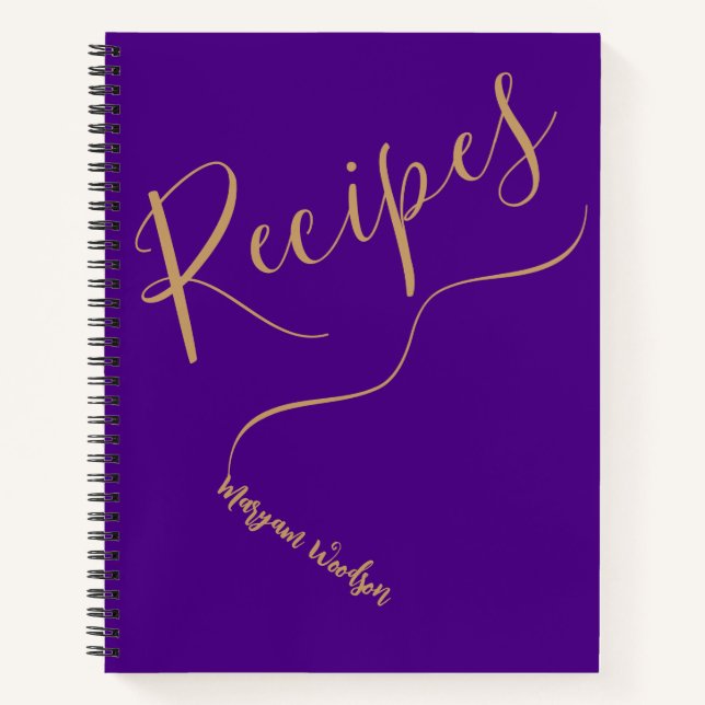 Personalisierter Goldname (Rezept Journal) Notizbuch (Vorderseite)
