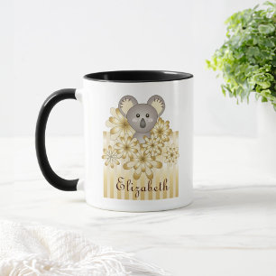 Personalisierter Goldstreifen Niedlich Baby Koala  Tasse