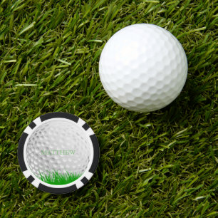 Personalisierter Golf-Ball in der Gras-Markierung Pokerchips