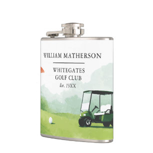 Personalisierter Golf Buggy Club Name Flachmann