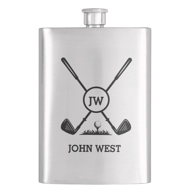 Personalisierter Golf Classic Flask Flachmann (Vorderseite)