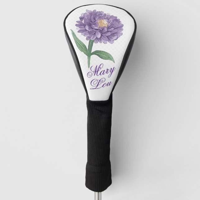 Personalisierter Golf Cover Head mit Chrysanthemum Golf Headcover (Vorderseite)
