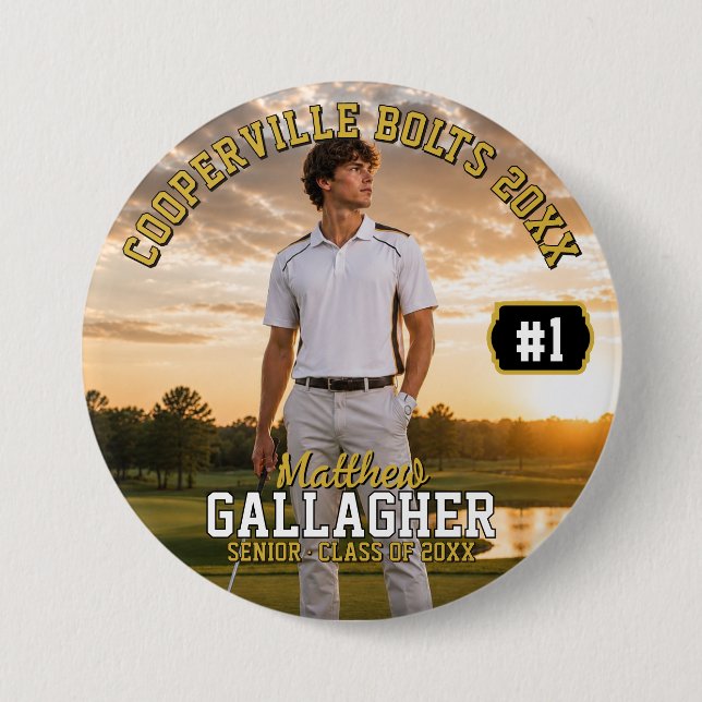 Personalisierter Golf-Foto-Button Button (Vorderseite)