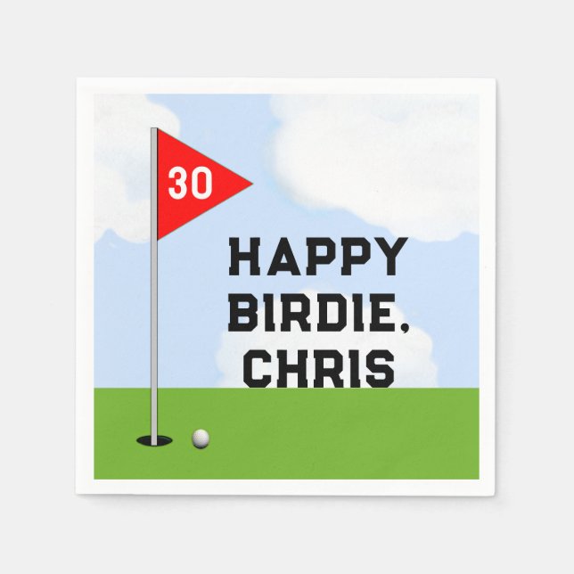 Personalisierter Golf Geburtstag Serviette (Vorderseite)
