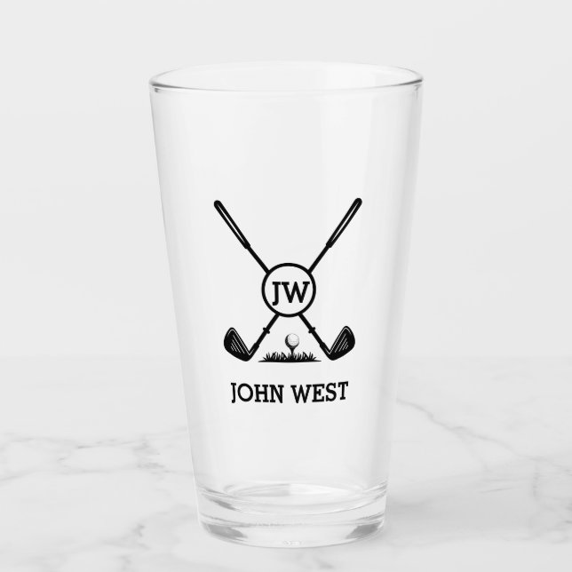 Personalisierter Golf Glass Cup Glas (Vorderseite)