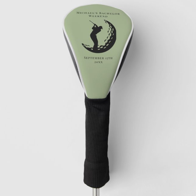 Personalisierter Golf Head Cover | Bachelor Golf P Headcover (Vorderseite)