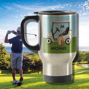 Personalisierter Golf mit dem Cart-Computer Reisebecher
