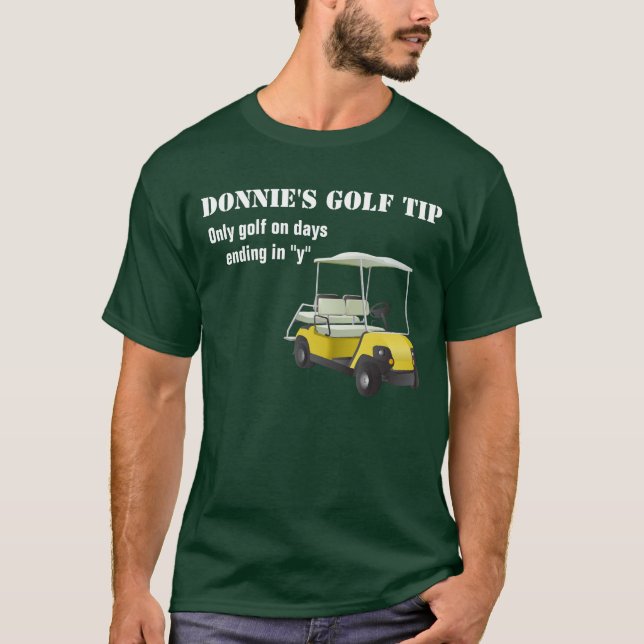 Personalisierter Golf-Spitze-Golfspieler-Grün-T - T-Shirt (Vorderseite)