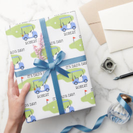 Personalisierter Golf Themed Vatertag Geschenkpapier