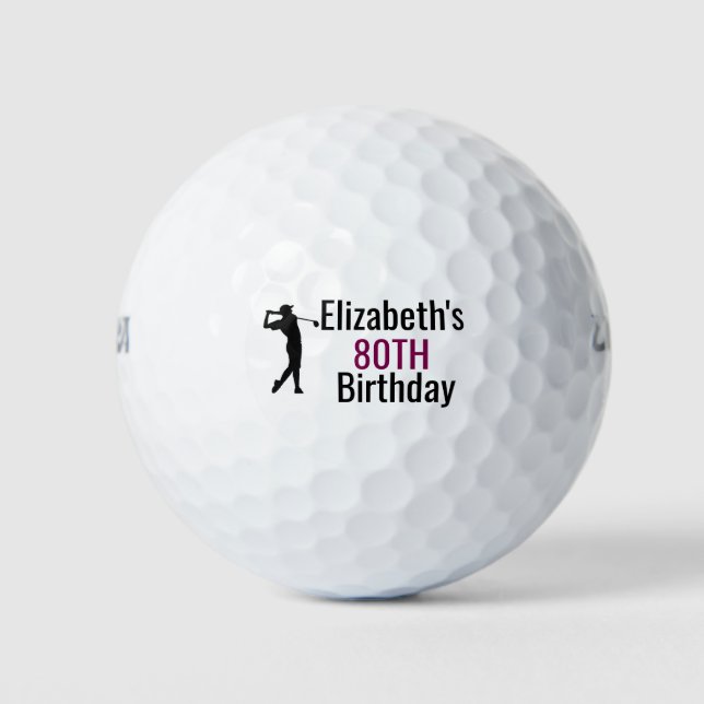 Personalisierter Golfball, 80. Geburtstag Golfbäll Golfball (Vorderseite)