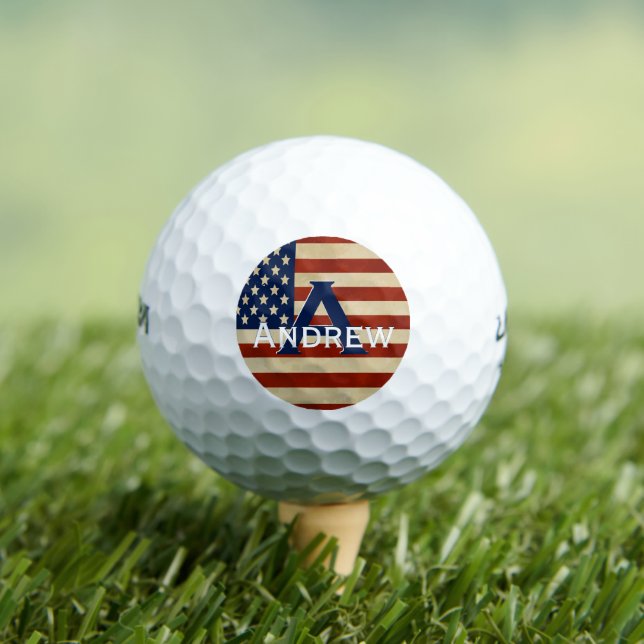 Personalisierter Golfball mit der amerikanischen F (Insitu T-Shirt)