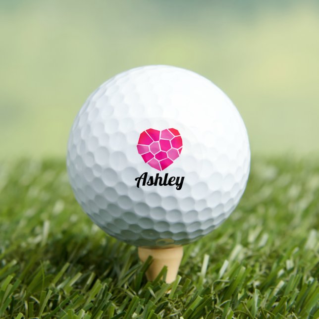 Personalisierter Golfball mit niedlichem mosaikros (Insitu T-Shirt)
