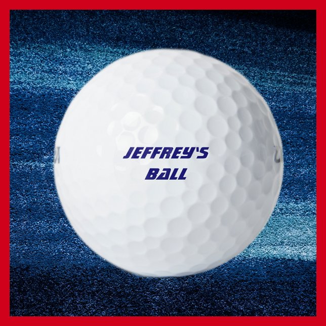 Personalisierter Golfball, Name in Blau Golfball (Von Creator hochgeladen)