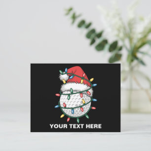 Personalisierter Golfball-Santa-Hut Weihnachtsbele Feiertagspostkarte