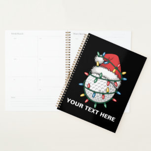 Personalisierter Golfball-Santa-Hut Weihnachtsbele Planer