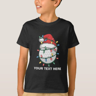 Personalisierter Golfball-Santa-Hut Weihnachtsbele T-Shirt