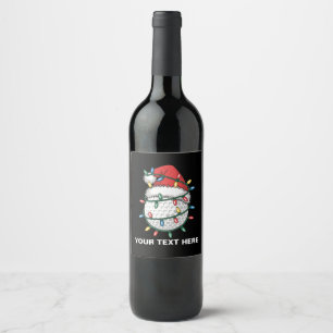 Personalisierter Golfball-Santa-Hut Weihnachtsbele Weinetikett