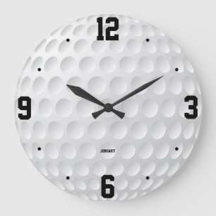 Personalisierter Golfball-Sportfan-Heimschmuck Große Wanduhr