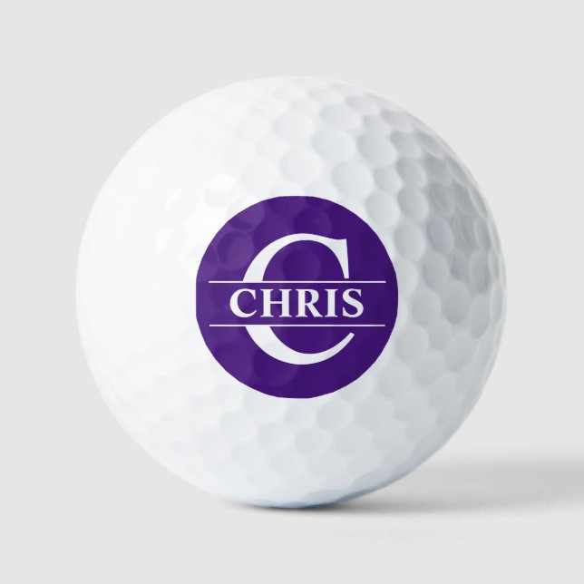 Personalisierter Golfball - Violett (Vorderseite)