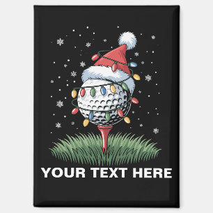 Personalisierter Golfball-Weihnachtsbaum-Santa-Hut Magnet