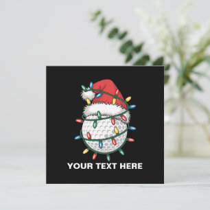 Personalisierter Golfball Weihnachtsmannmütze Weih Feiertagskarte
