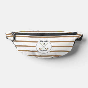 Personalisierter Golfclub Golfer Brown Streifen Bauchtasche