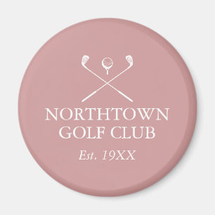 Personalisierter Golfclub Name Dusty Rose Rosa Magnet