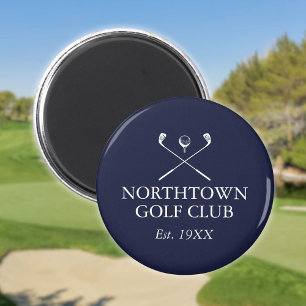 Personalisierter Golfclub-Name Navy Blau Magnet