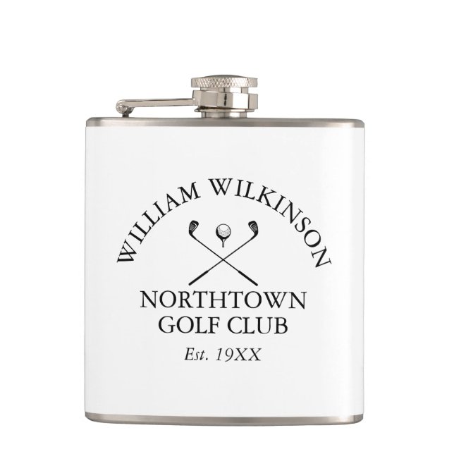 Personalisierter Golfclub und Name des Mitglieds Flachmann (Vorderseite)